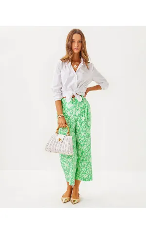 25" Mandalay Wide Leg Crop Pant - Fauna Green - Tulip To Tango