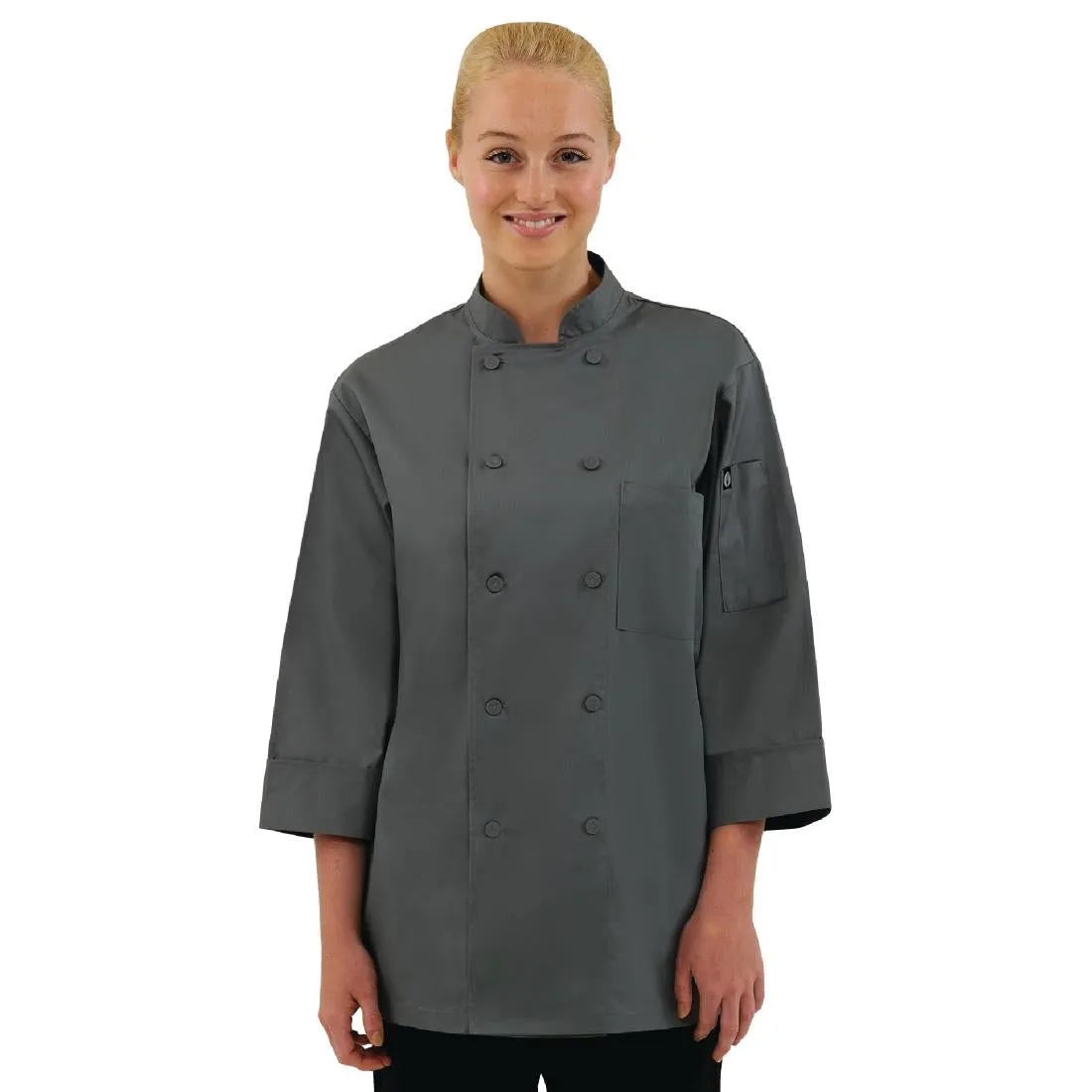 A934-XL Chef Works Unisex Chefs Jacket Grey XL