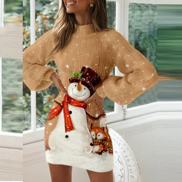 Amy Fashion - Elegant Lantern Long Sleeves Dresses