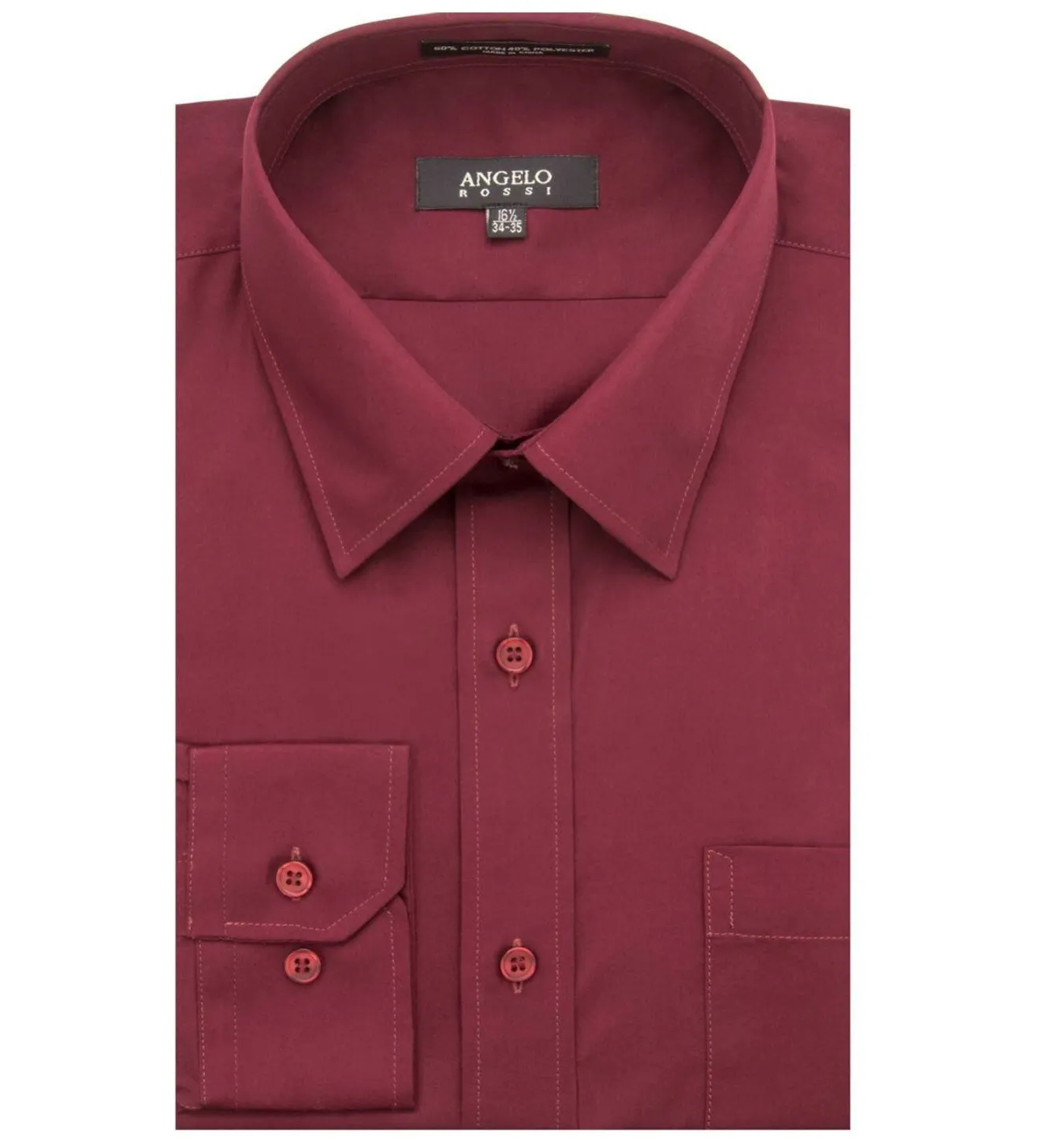 Angelo Rossi Modern Fit Dress Shirt - Burgundy