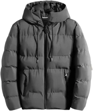 Autumn/Winter Men Warm Fashion Thickened Cotton Padded Jackets Hooded Casual Windproof Plus Size Solid Outwear male tops