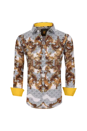 Avalon Men’s Slim Fit Modern Printed Shirt