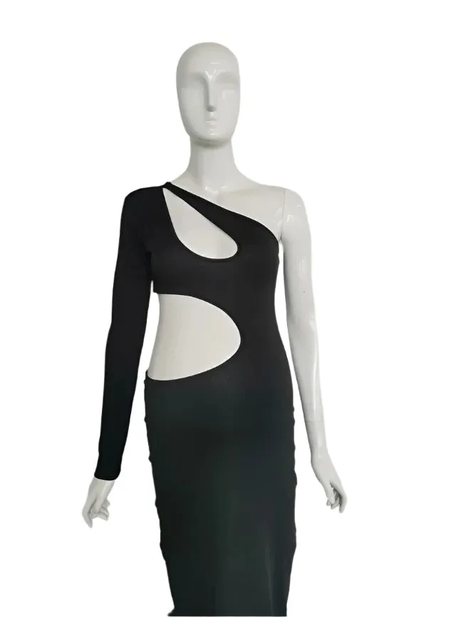 Babymoon Stretchable One Shoulder Babybump Revealing Maternity Gown Dress