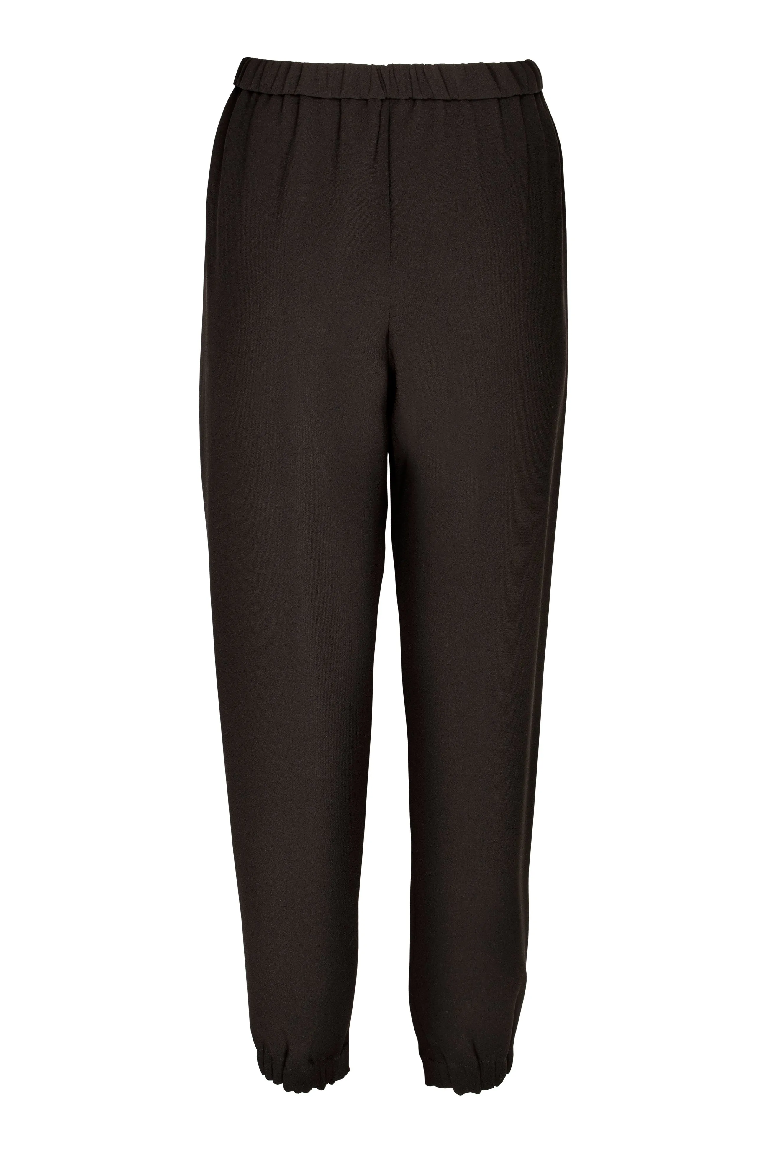 Black Elastic Waist Pleated Pant 4253