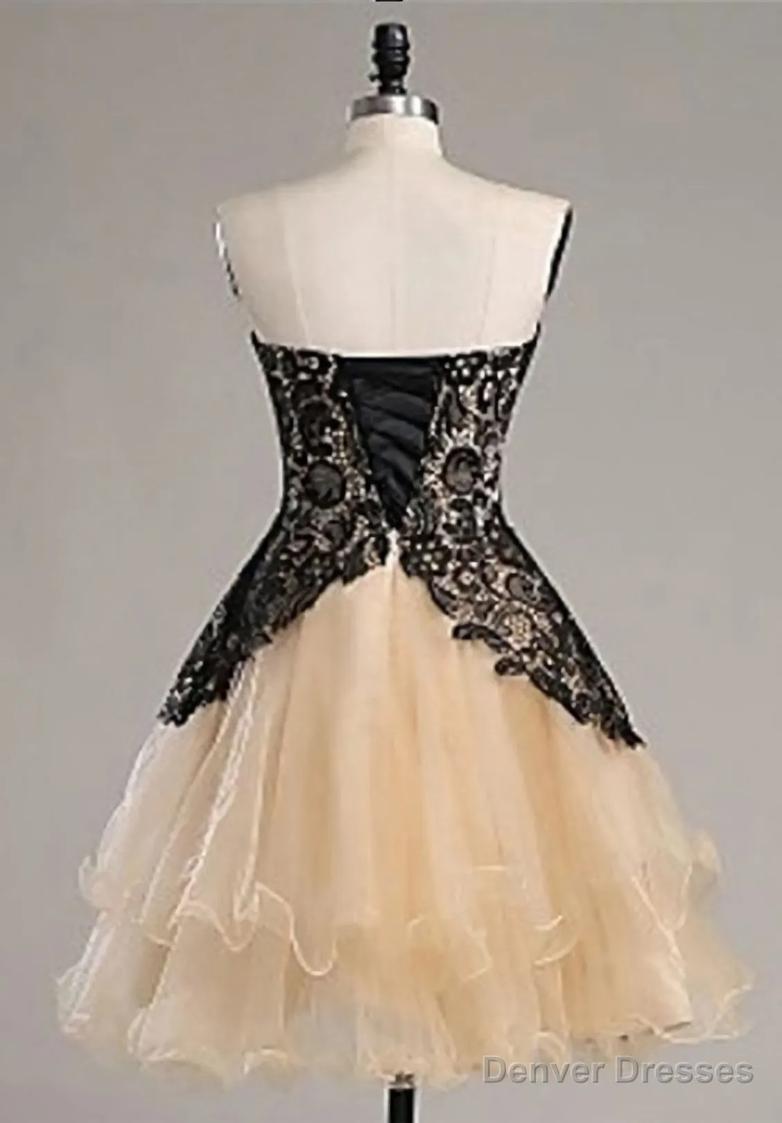 Black Lace Sweatheart Cute Short custom Elegant Wowen Short For Teens Prom Dresses