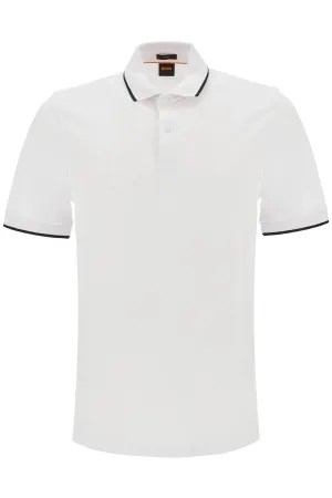 BOSS slim fit piqué polo shirt with tipped