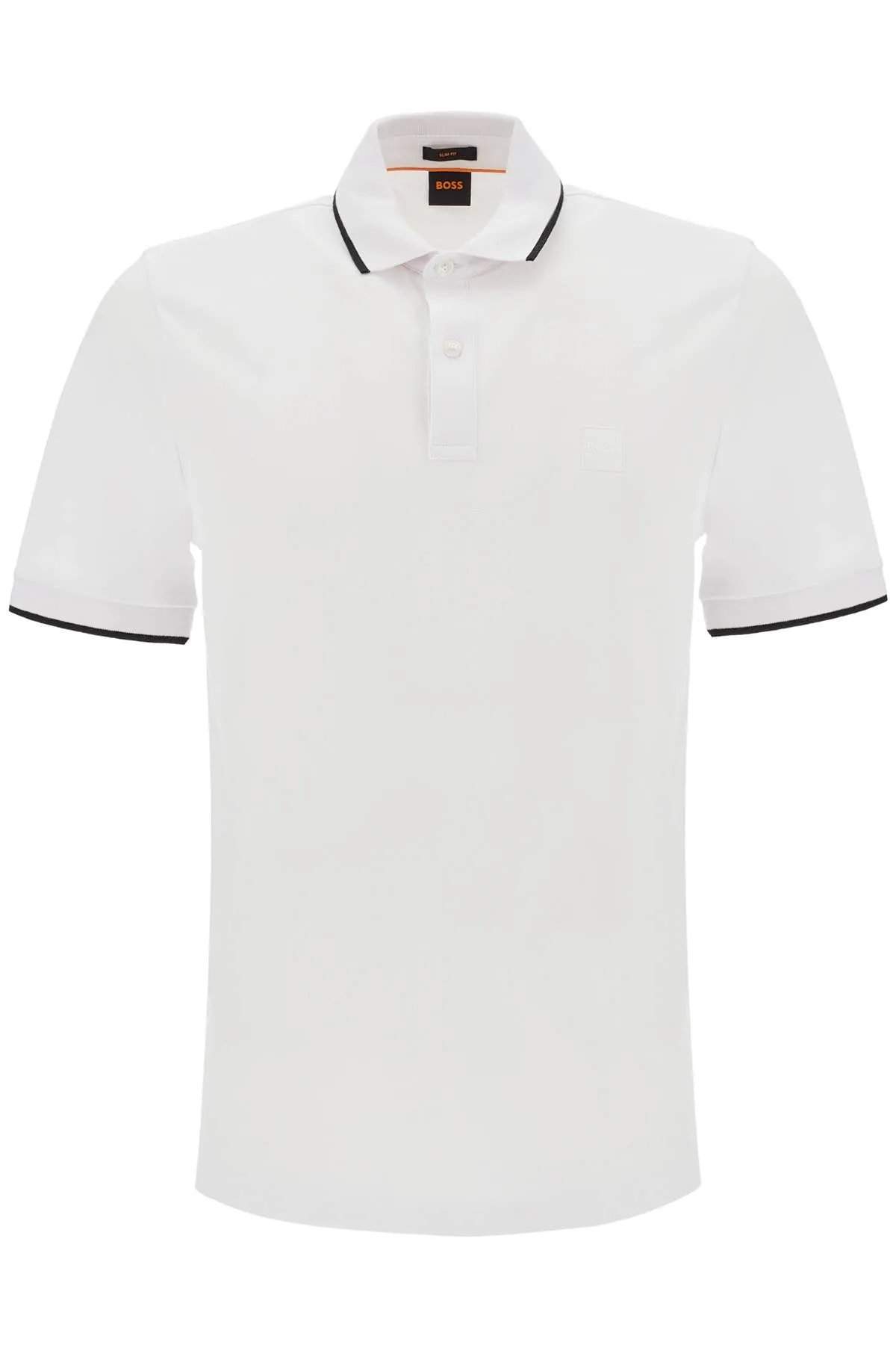 BOSS slim fit piqué polo shirt with tipped