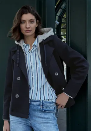 Cecil Short Scuba Trench Coat - Navy (removable inlay)