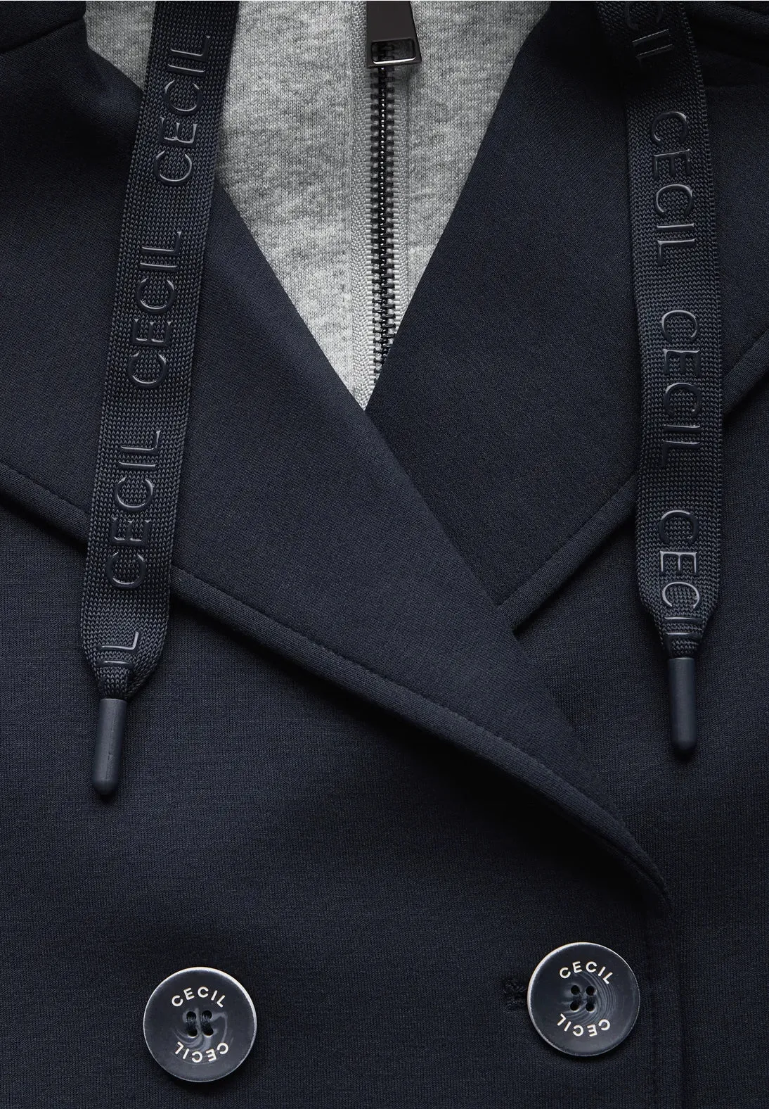 Cecil Short Scuba Trench Coat - Navy (removable inlay)