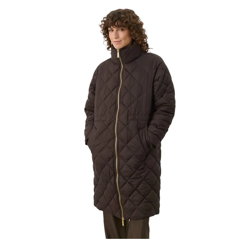 Cheas Quilted Long Jacket Chocolate Torte