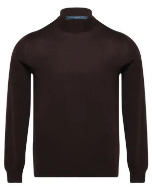 Chocolate Mock Neck Knit Sweater