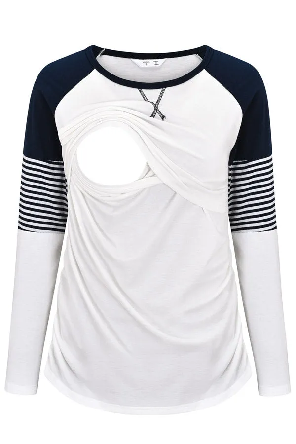 Comfortable Long-Sleeved Top Breastfeeding Loose Pajamas