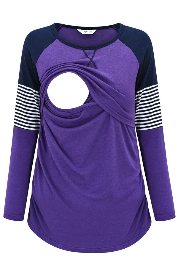 Comfortable Long-Sleeved Top Breastfeeding Loose Pajamas