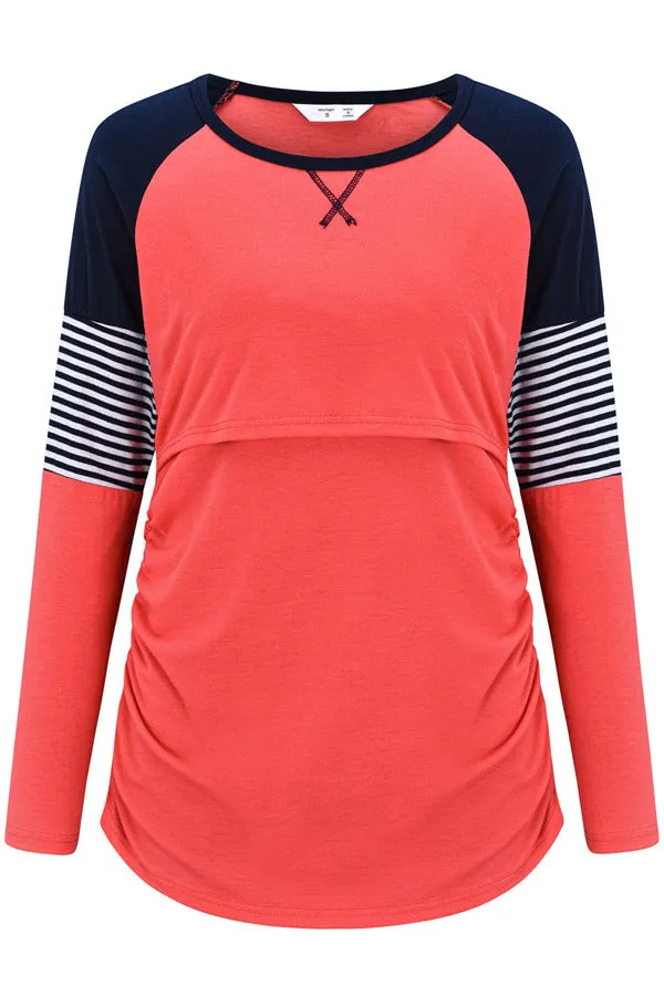 Comfortable Long-Sleeved Top Breastfeeding Loose Pajamas