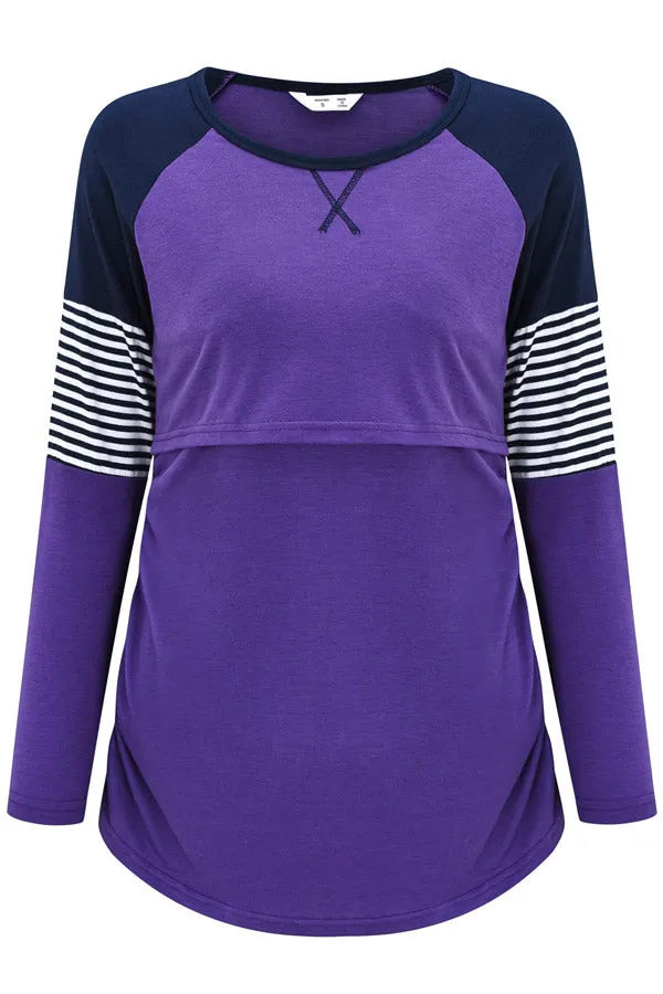 Comfortable Long-Sleeved Top Breastfeeding Loose Pajamas