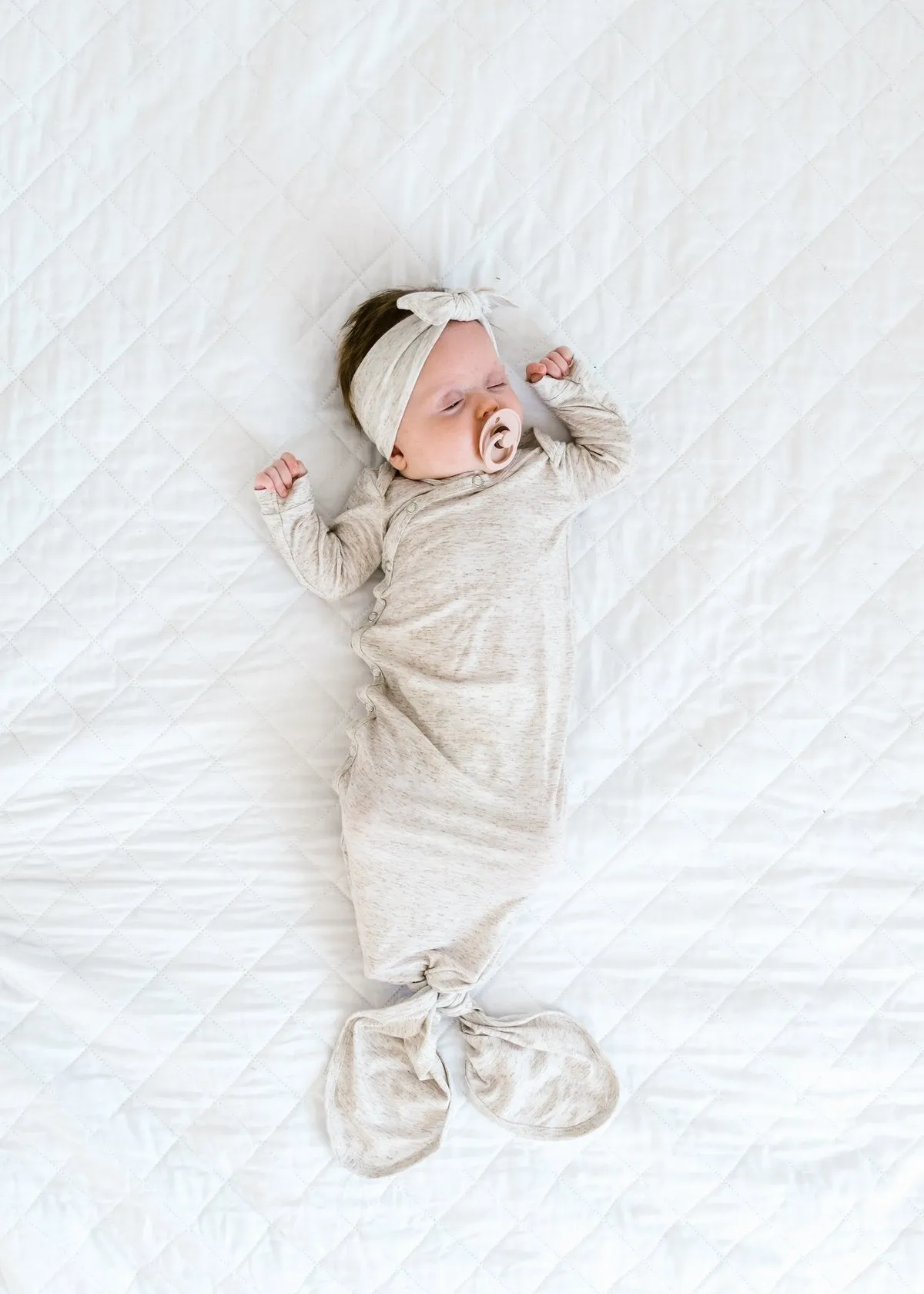 Copper Pearl - Newborn Knotted Gown - Oat