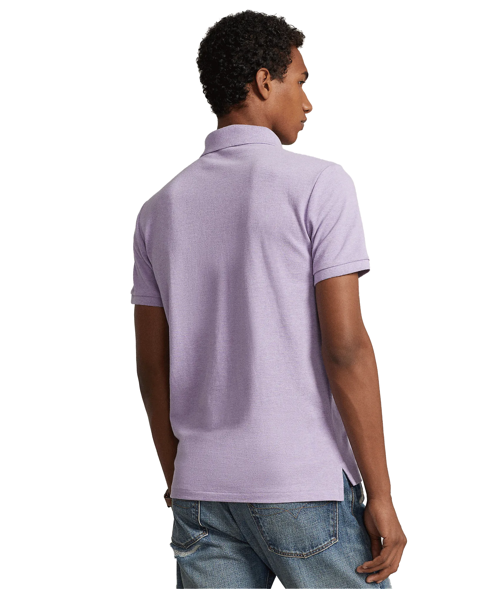 Custom Slim Fit Mesh Polo Shirt - Purple