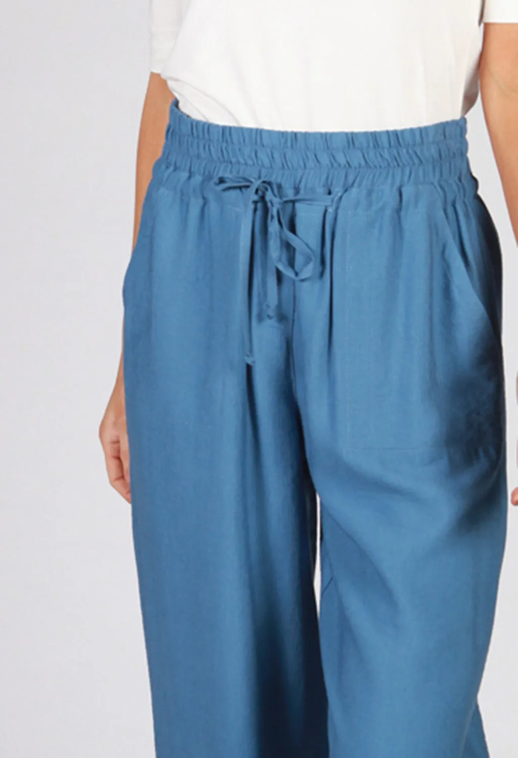 Denim Blue Drawstring Trousers