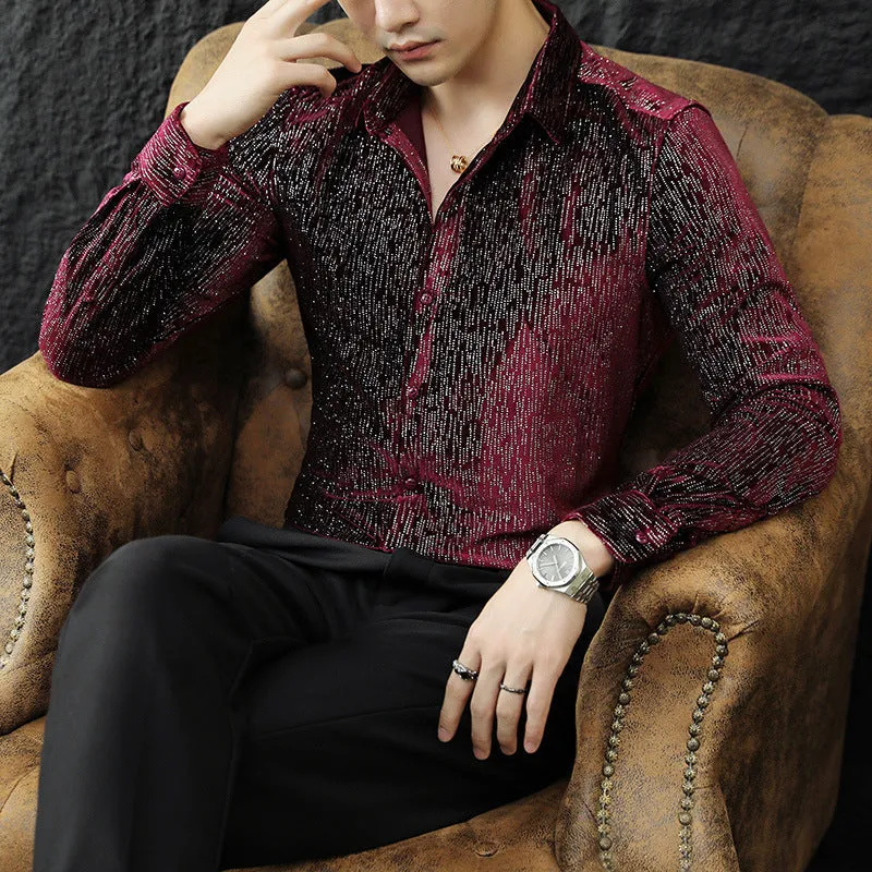 Dominic  Glnzendes Slim Fit Herrenhemd