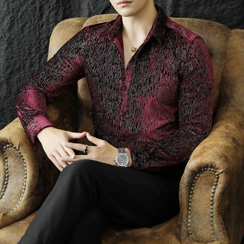 Dominic  Glnzendes Slim Fit Herrenhemd