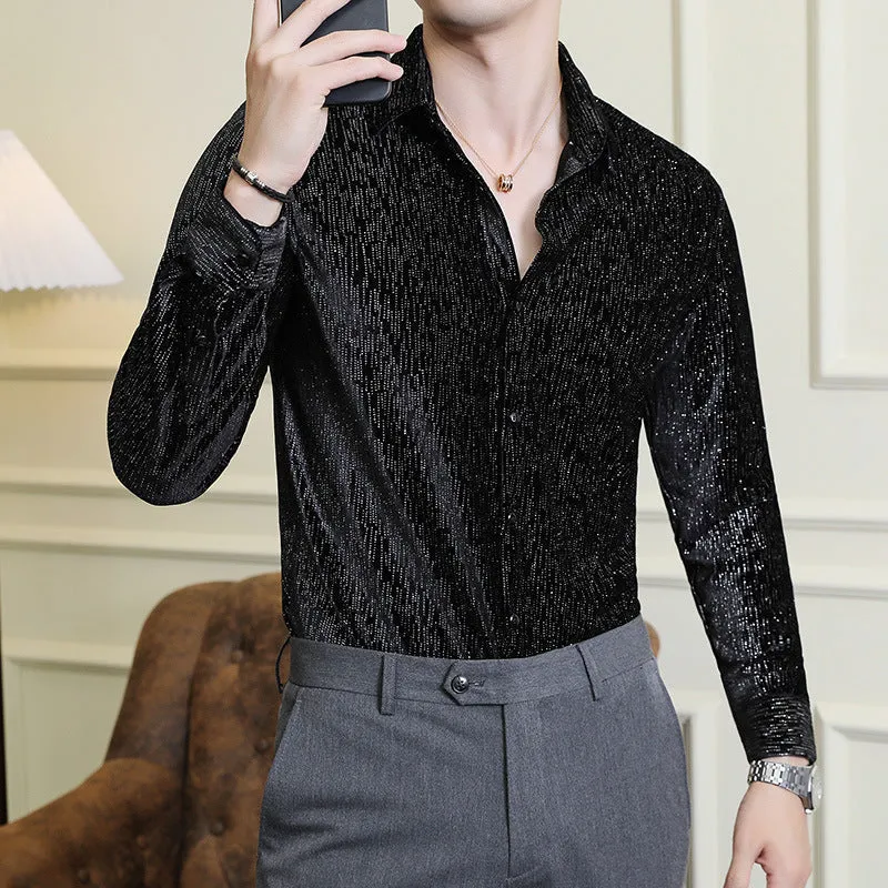 Dominic  Glnzendes Slim Fit Herrenhemd