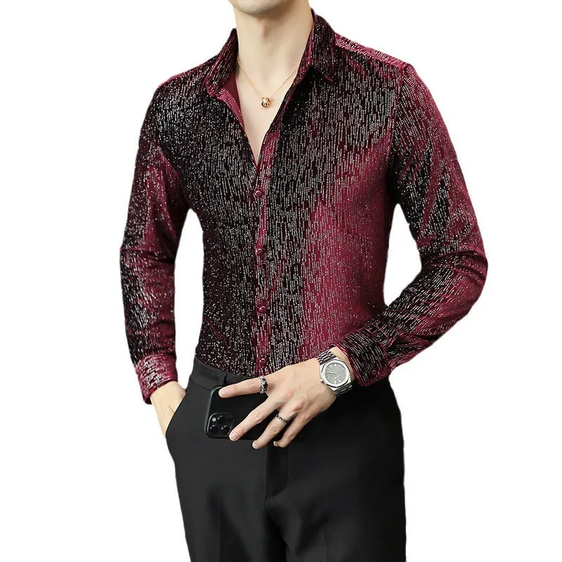 Dominic  Glnzendes Slim Fit Herrenhemd