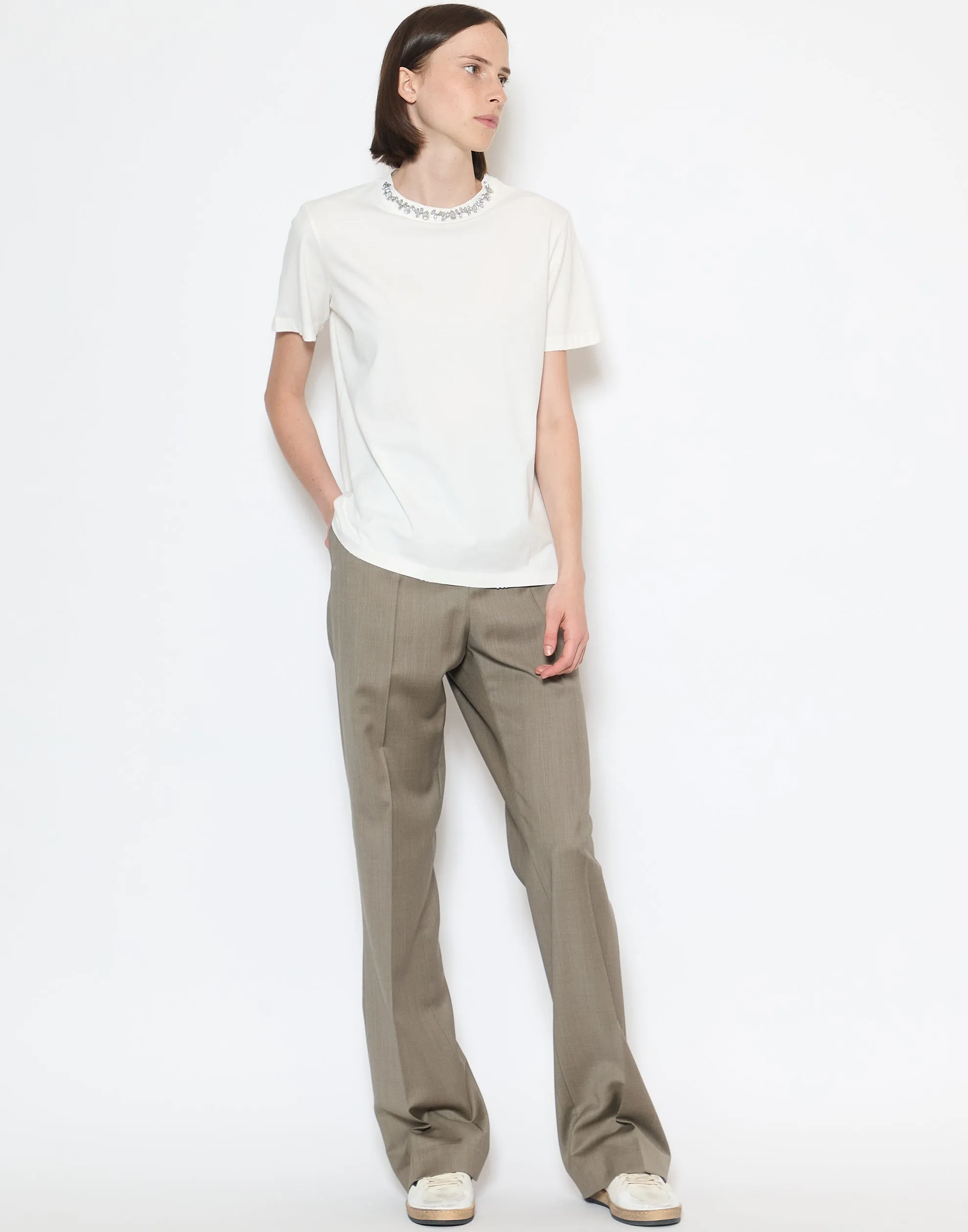 Dove Grey Wool New Relaxed Pants