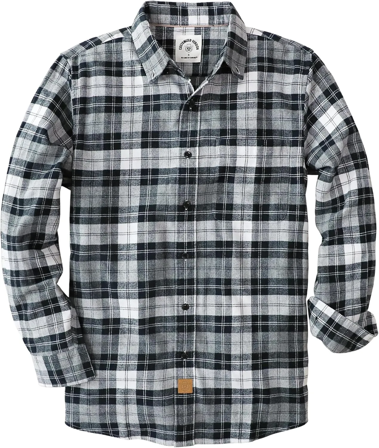 Dubinik Flannel Shirt for Men 100% Cotton Mens Flannel Shirts Long Sleeve Plaid Soft Casual Button Down Shirt Men
