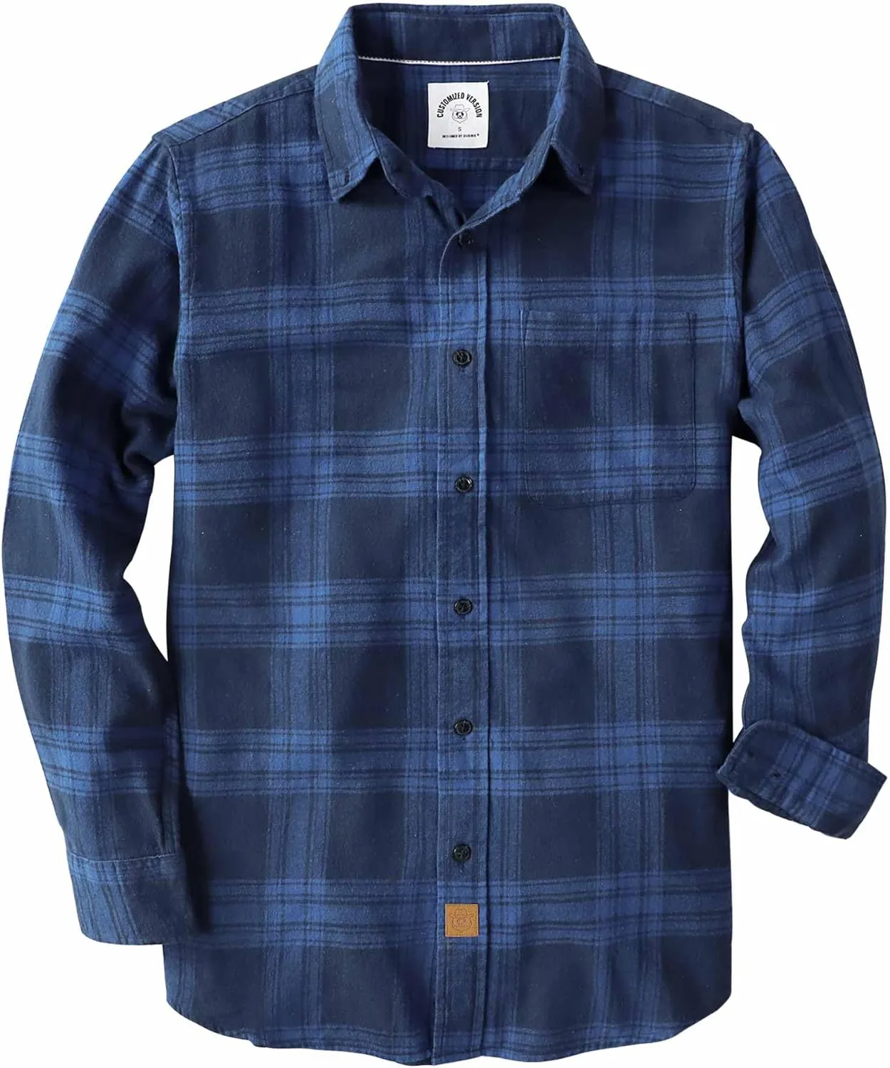 Dubinik Flannel Shirt for Men 100% Cotton Mens Flannel Shirts Long Sleeve Plaid Soft Casual Button Down Shirt Men