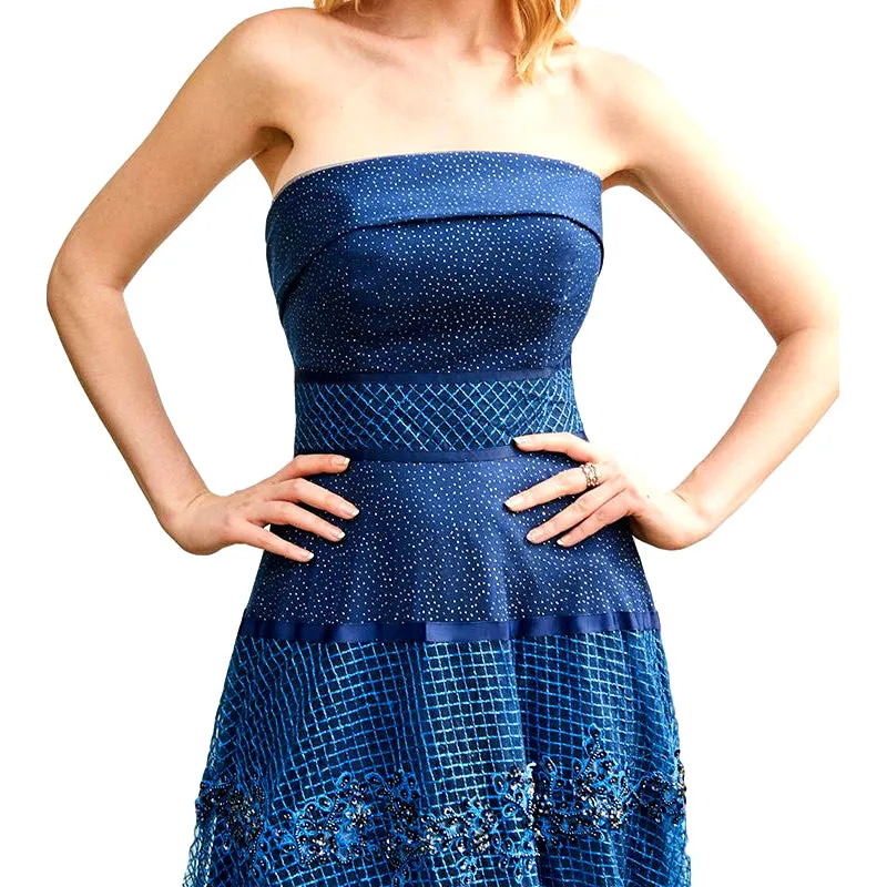 Elegant Beading Strapless Sweep Evening Dress