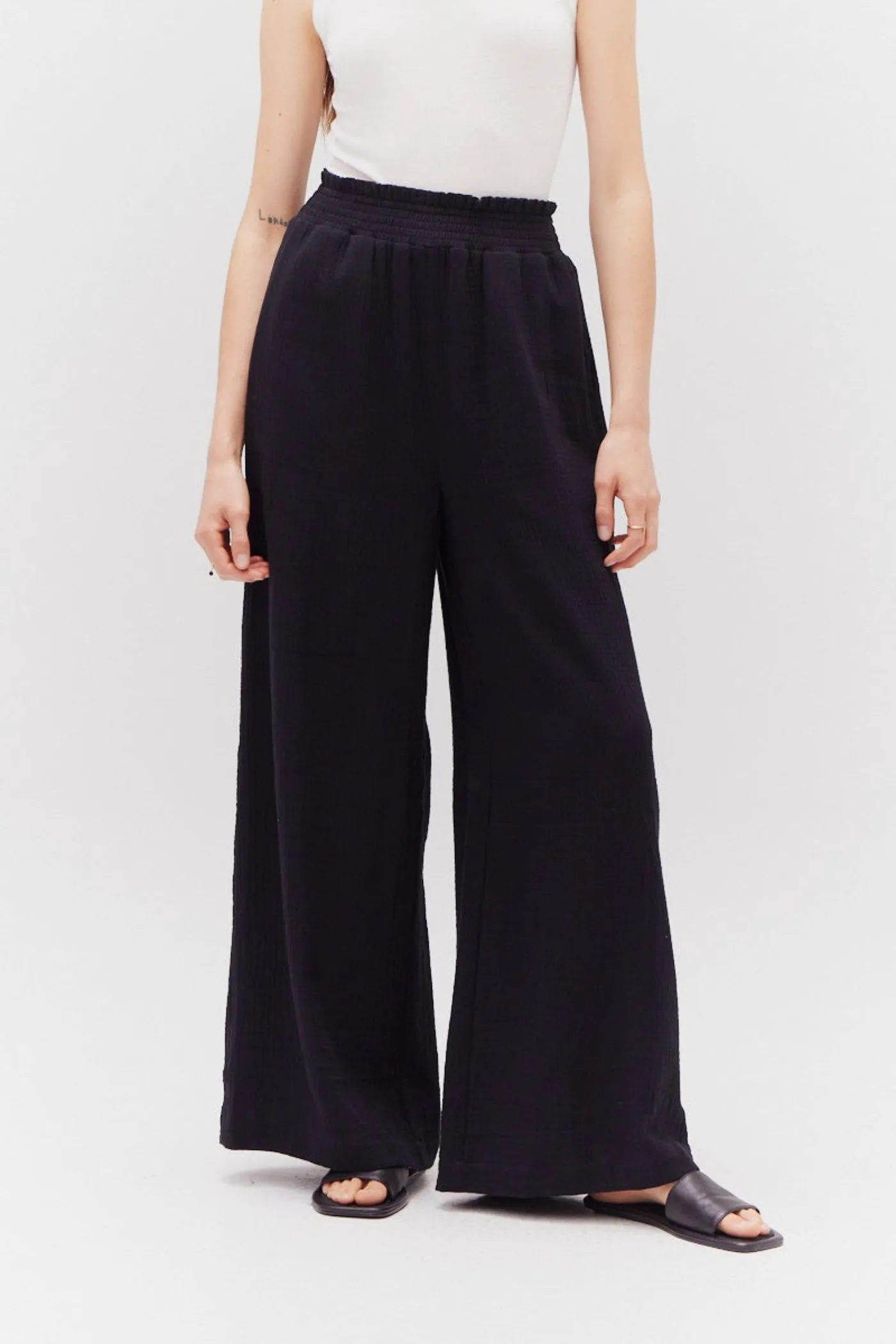 EMMY MOCKING WAIST GUAZE PANTS