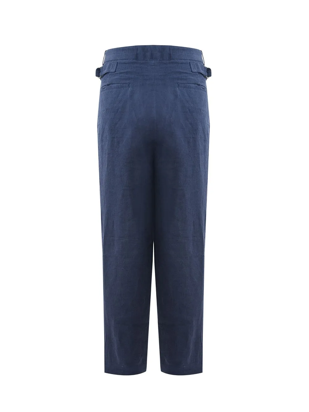 Emporio Armani Chic Oversize Linen Denim Effect Trousers