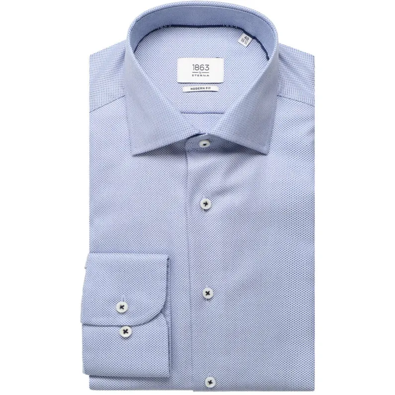 ETERNA 1863 MODERN FIT SHIRT BLUE TEXTURED 8191.X669.14