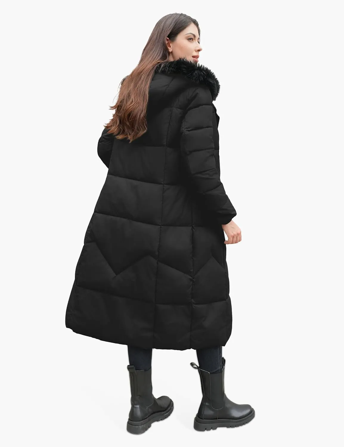 Fengbay Long Puffer Coat Women Down Jacket Parkas Waterproof Warm Long Winter Coats for Women With Hood
