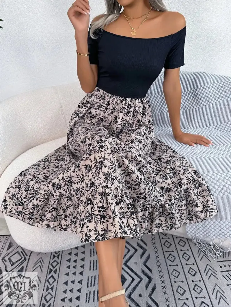 Floral Ruffled Off-Shoulder Dress
