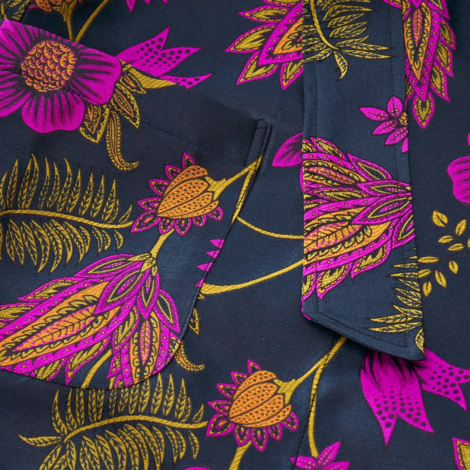 Fox Silk Anemone Lounge Gown in Magenta