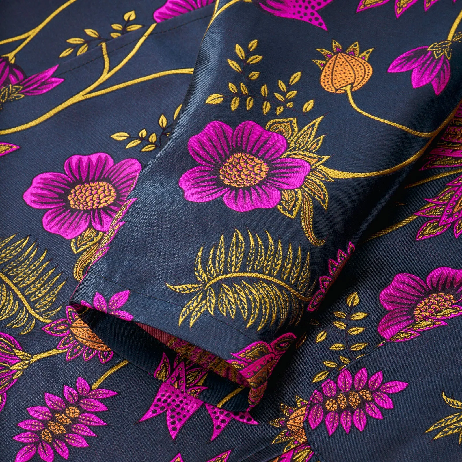 Fox Silk Anemone Lounge Gown in Magenta