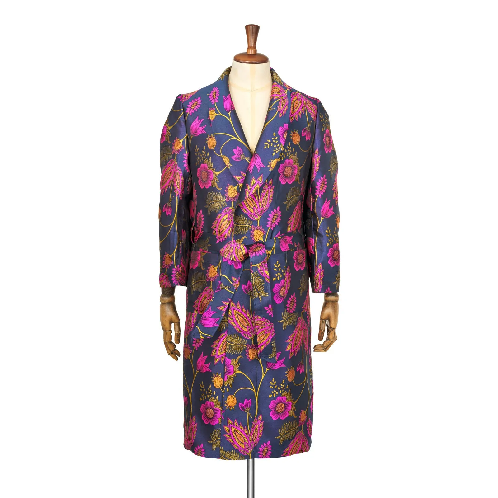 Fox Silk Anemone Lounge Gown in Magenta