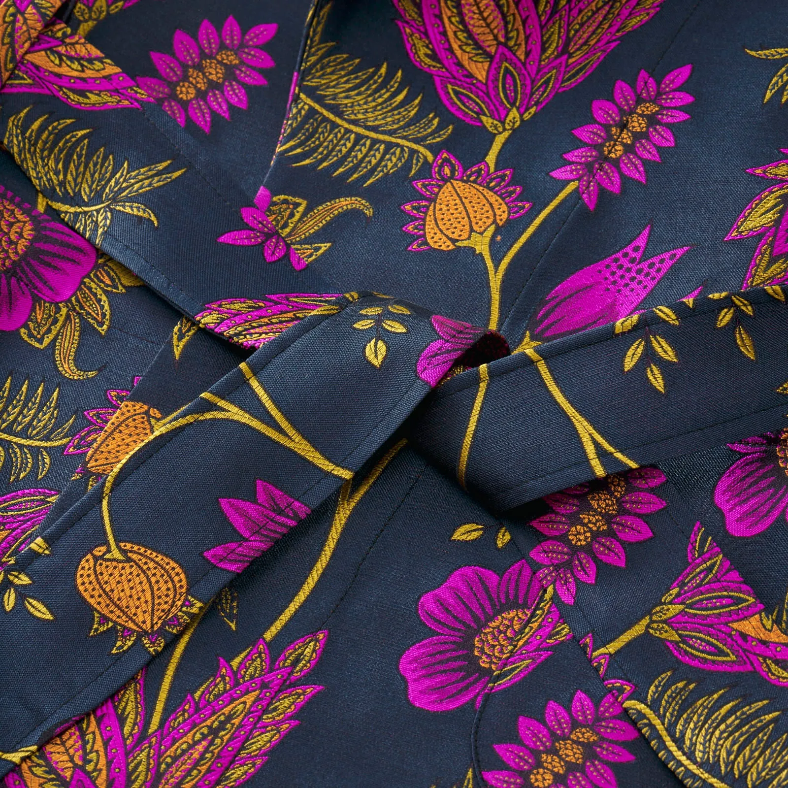 Fox Silk Anemone Lounge Gown in Magenta