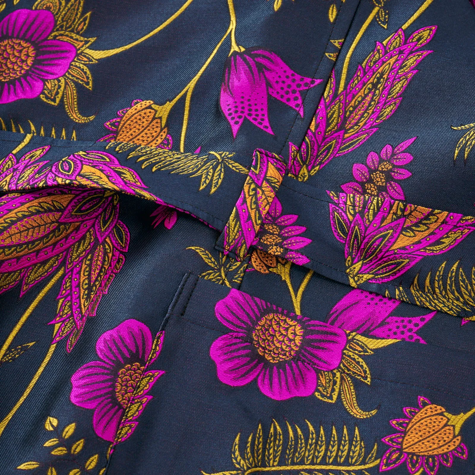 Fox Silk Anemone Lounge Gown in Magenta