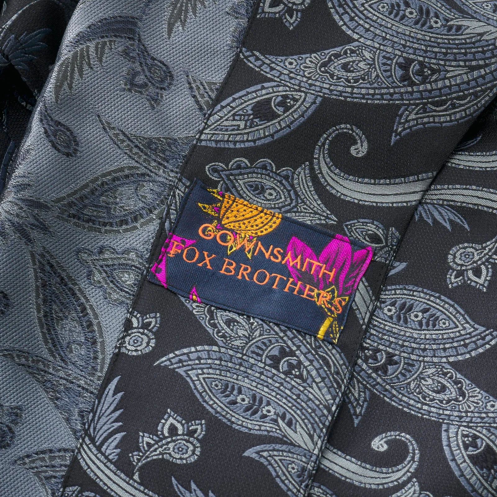 Fox Silk Western Lounge Gown in Black Sky