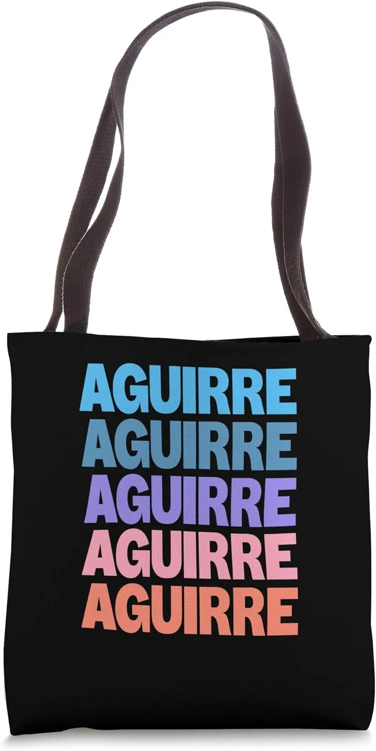 Funny Modern Repeated Text Design Aguirre Tote Bag