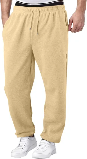 FZVYD Men's Sweatpants Athletic Lounge Pants Elastic Waist Drawstring Casual Joggers Relaxed Tapered Trousers with Pockets