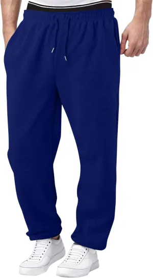FZVYD Men's Sweatpants Athletic Lounge Pants Elastic Waist Drawstring Casual Joggers Relaxed Tapered Trousers with Pockets