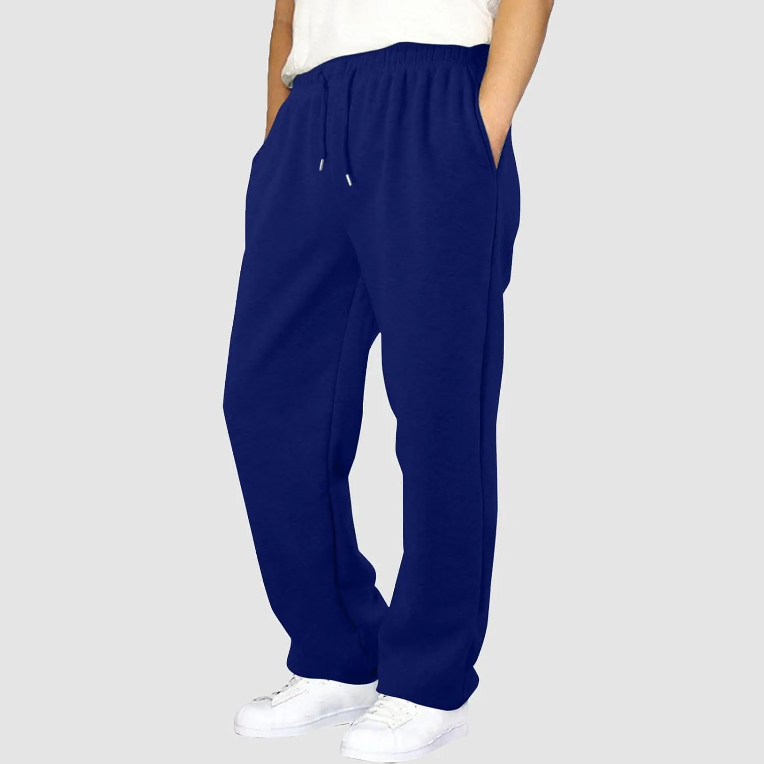 FZVYD Men's Sweatpants Athletic Lounge Pants Elastic Waist Drawstring Casual Joggers Relaxed Tapered Trousers with Pockets