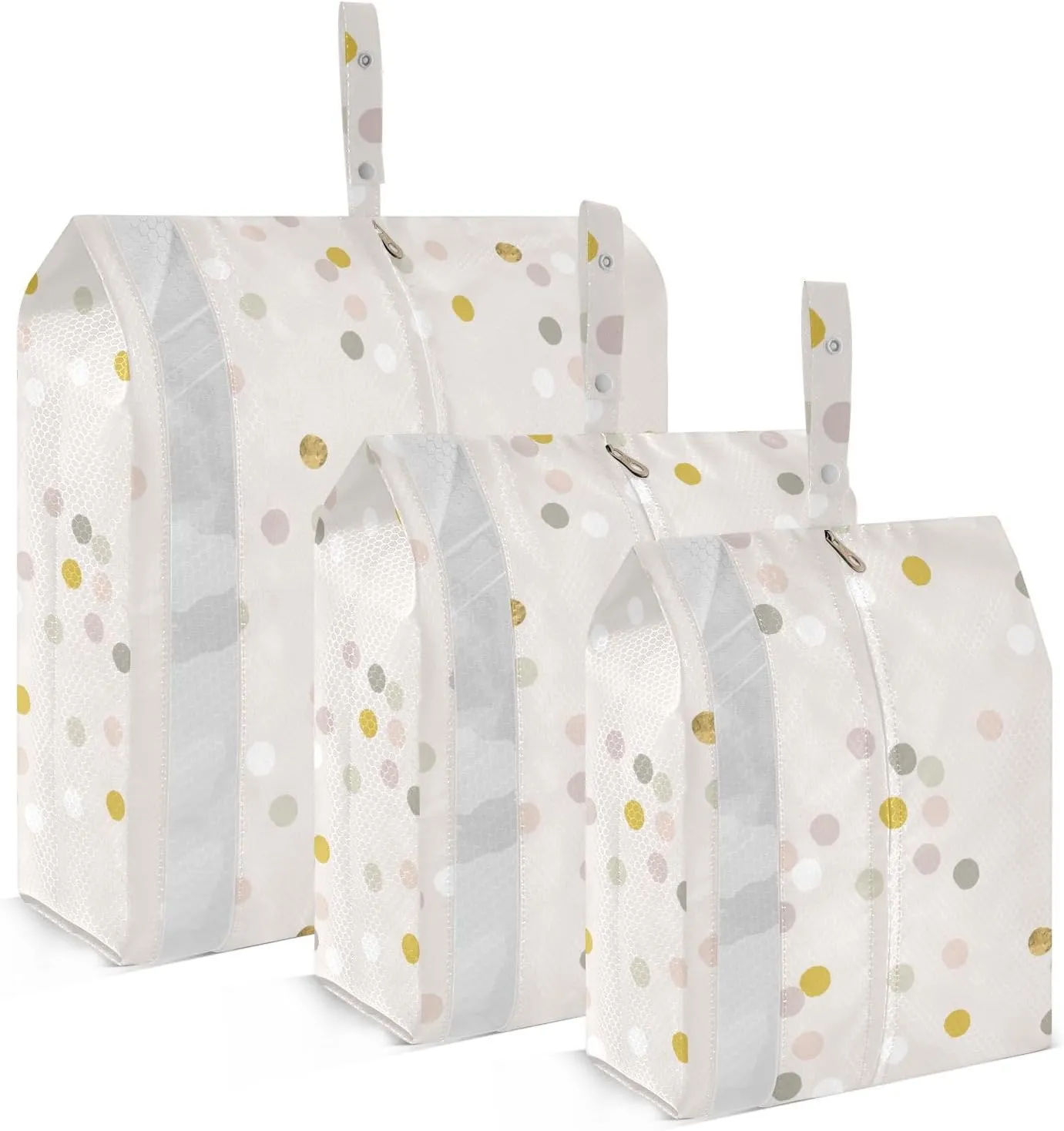 Garment Bag Closet Storage, Luggage Space Saver, Confetti Gold Foil, Waterproof, 3 Set Travel Packing Cubes For Suitcases, Luggages Management Personnel