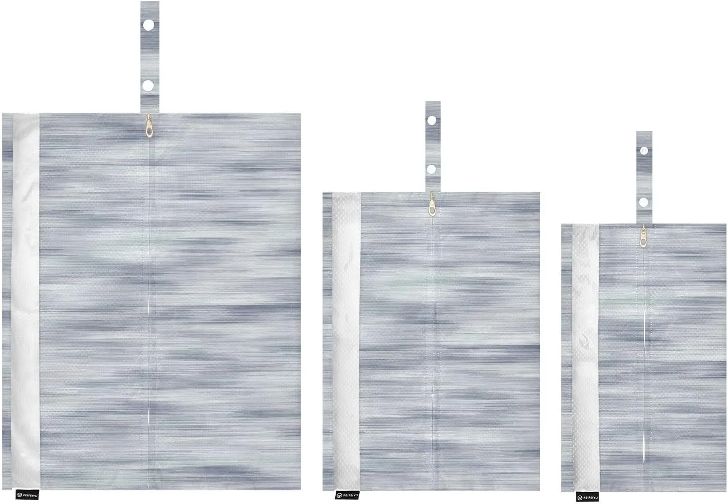 Garment Bag Closet Storage, Luggage Space Saver, Gray Blue Camouflage Dyed, Waterproof, 3 Set Travel Packing Cubes For Suitcases, Luggages Management Personnel