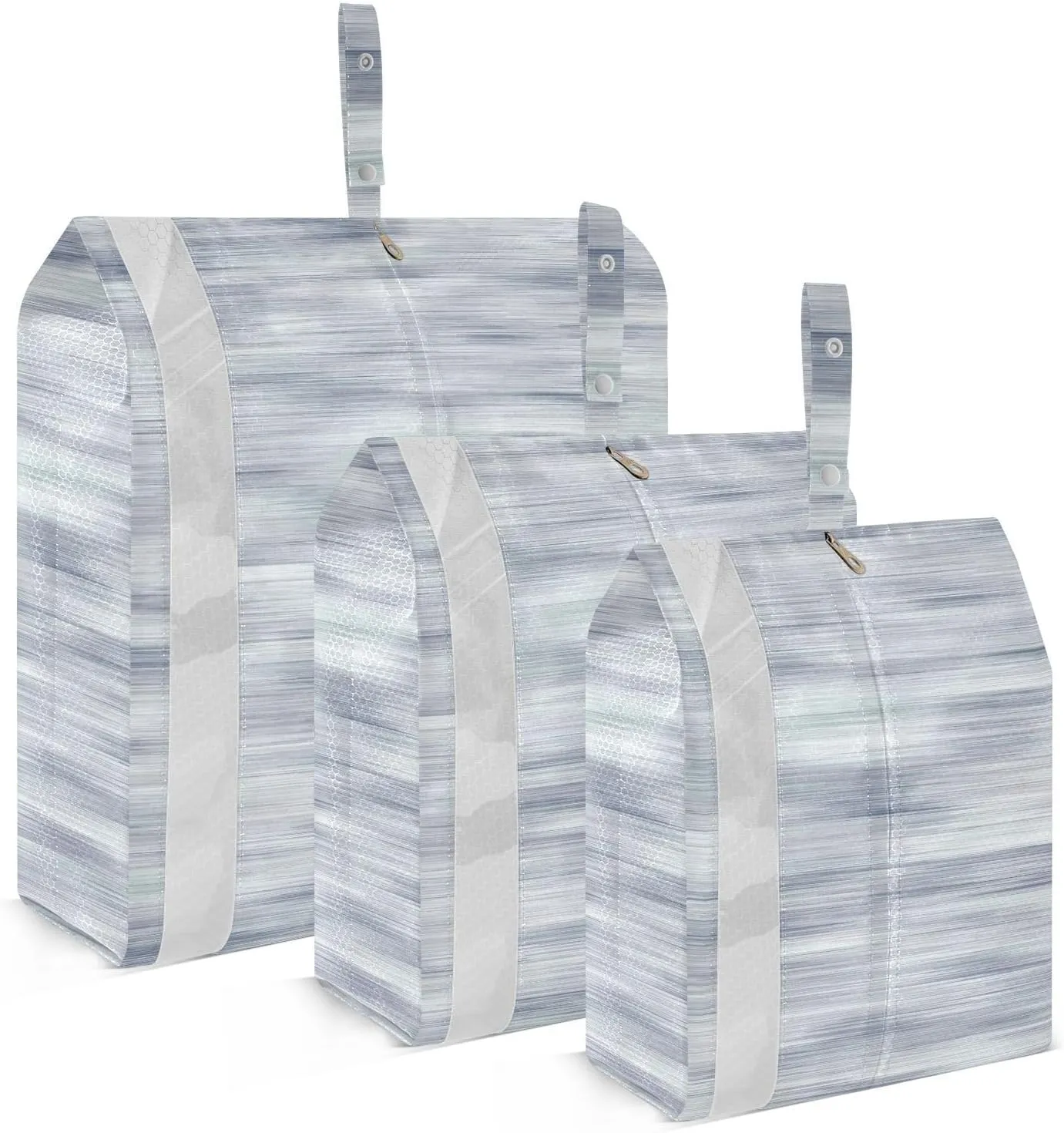 Garment Bag Closet Storage, Luggage Space Saver, Gray Blue Camouflage Dyed, Waterproof, 3 Set Travel Packing Cubes For Suitcases, Luggages Management Personnel