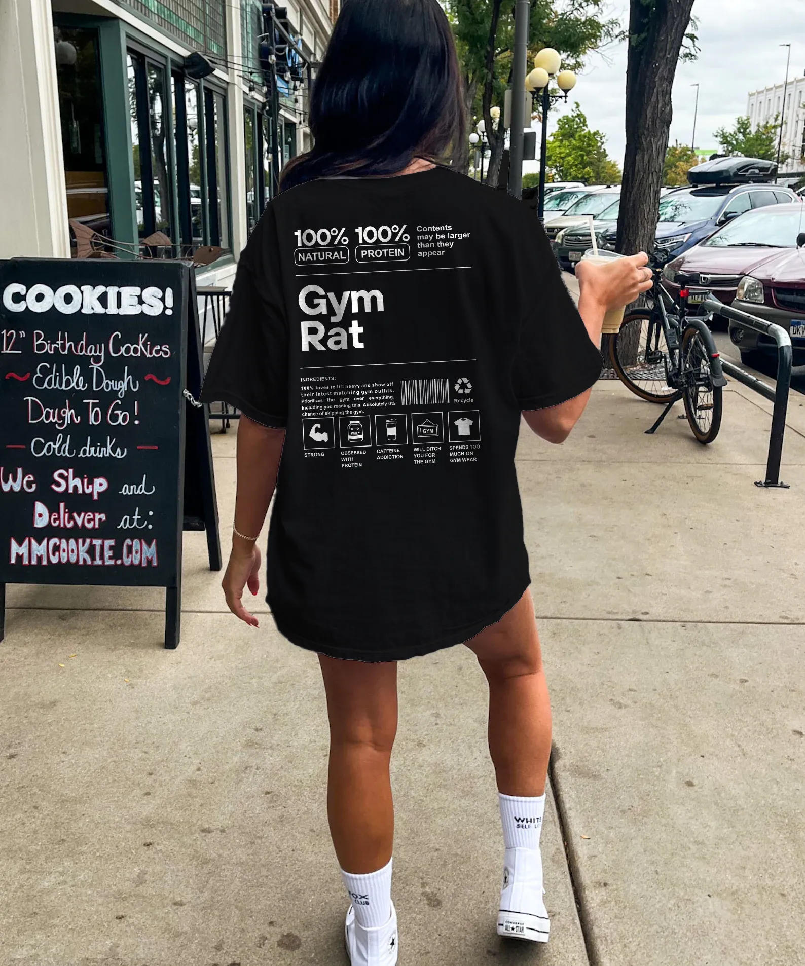 Gym Rat - Black - Oversized T Shirt