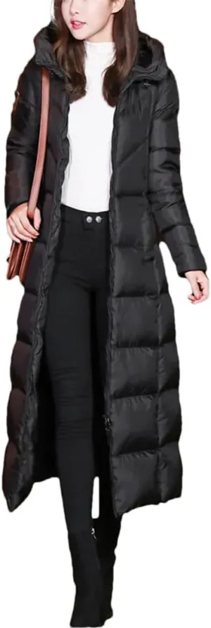 Haitpant Women's Winter Cold Coats Long Parkas Warm Down Basic Jacket Cotton Padded Outwear Hooded Windproof Overcoat